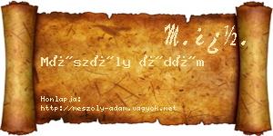 Mészöly Ádám névjegykártya